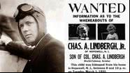 Montagem ilustra o aviador Charles Lindbergh e seu filho em anúncio de desaparecimento - National Postal Museum / Federal Bureal of Investigation