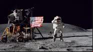 Astronauta no pouso sobre a lua - Reprodução/NASA