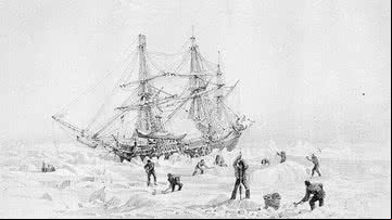 Gravura ilustrando o naufrágio do navio - Wikimedia Commons
