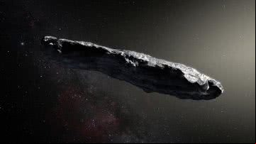 Representação artística do "cometa negro" 1I/2017 U1 - Divulgação/Observatório Europeu do Sul/M. Kornmesser