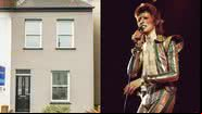 Fotografias da casa e de David Bowie - Reprodução / Getty Images