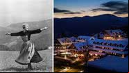 Cena de "A Noviça Rebelde", filme de 1965; à direita, o hotel da família von Trapp - Getty Images e Divulgação/von Trapp Family Lodge & Resort