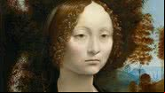 Recorte do retrato de Ginevra de' Benci, por Leonardo da Vinci - Domínio Público