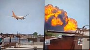 Imagens do avião em voo e explosão após queda - Reprodução/Redes Sociais