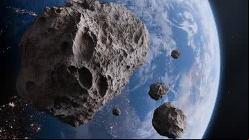 Imagem ilustrativa de asteroides próximos da Terra - Getty Images