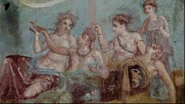 Antigo afresco romano descoberto em Pompeia - Getty Images