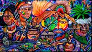Uma pintura que reflete as diversas culturas que vivem em Papua-Nova Guiné - Reprodução/Arison Kul